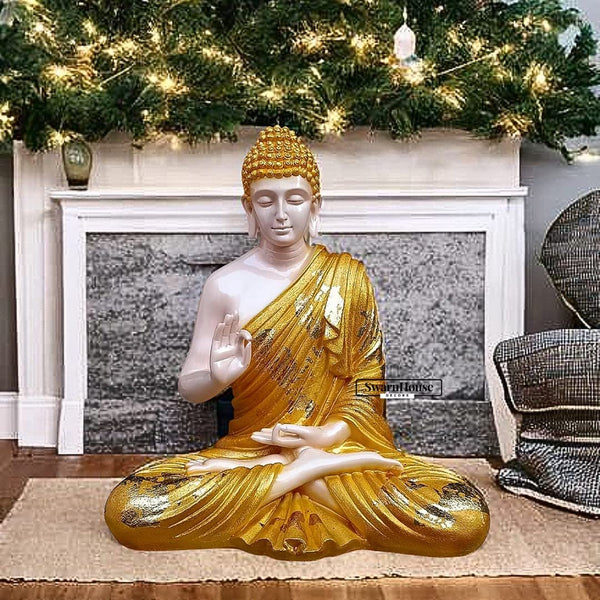 Swarn House Beautiful Sitting Buddha Idol Statue for Home & Garden – Big Size 2 Feet