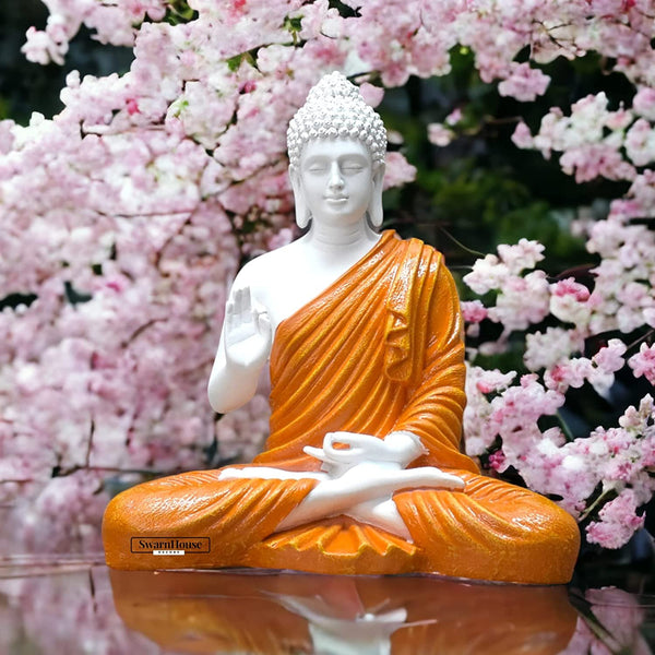 SwarnHouse Decors® Beautiful Sitting Buddha Idol Statue for Home & Garden – 15 Inch