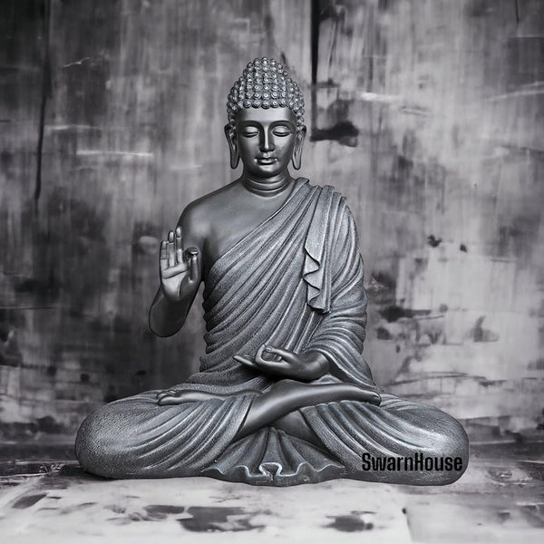 SwarnHouse Decors® Beautiful Sitting Buddha Idol Statue for Home & Garden – Big Size 2 Feet