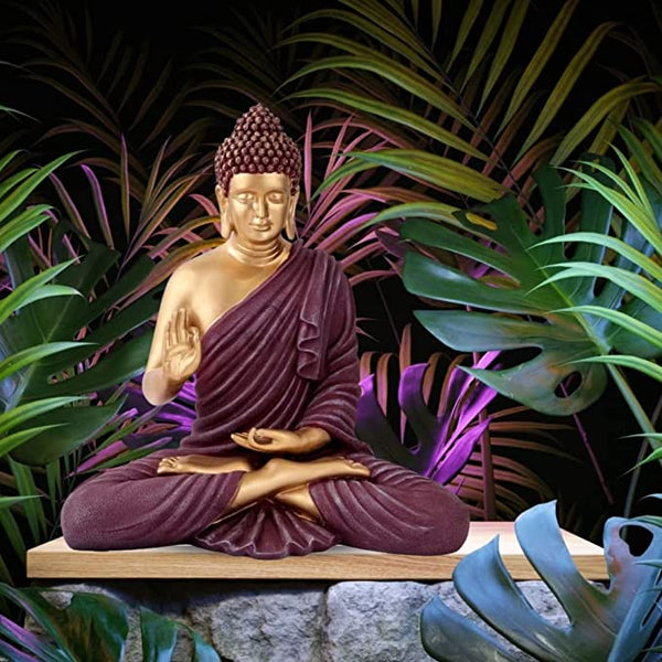 SwarnHouse Decors® Beautiful Sitting Buddha Idol Statue for Home & Garden – 15 Inch