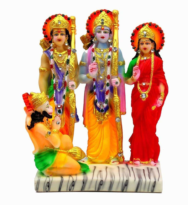 Swarn House Ram Darbar Ram laxman seeta & Hanuman Murti Idol Statue 12.5 Inch Showpiece