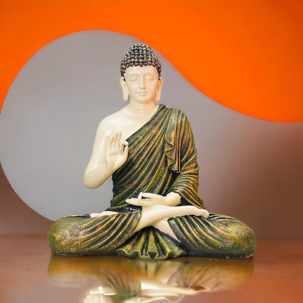 SwarnHouse Beautiful Sitting Buddha Idol Statue for Home & Garden - Big Size 2 Feet (Premium Collection)