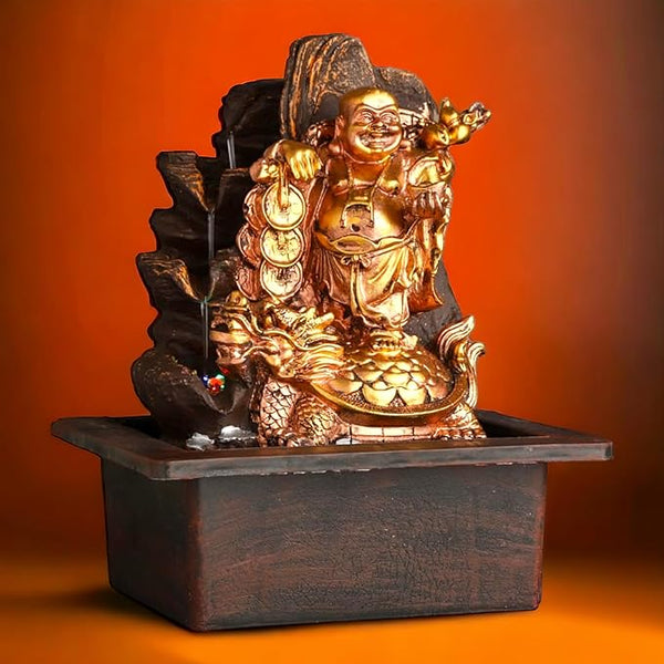 Swarnhouse Polyresin Water Fountain with LED Lights - Indoor/Outdoor Tabletop Decor for Home and Gifts