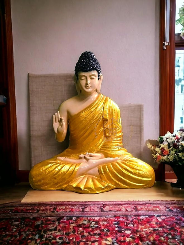 Buddha Sculpture 3 Feet High Glossy  Jarkan Black