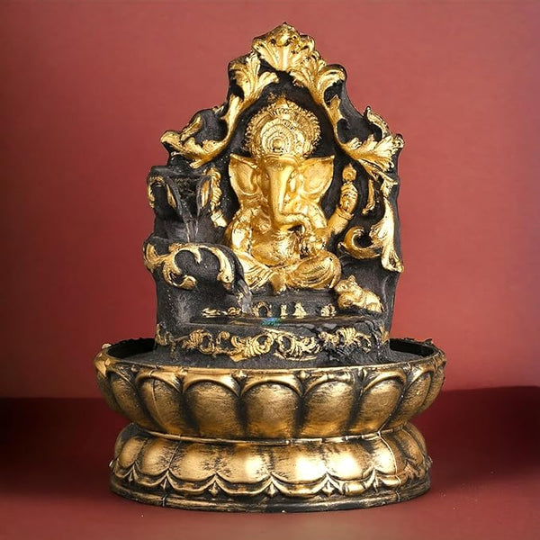 Swarnhouse Polyresin Water Fountain with LED Lights - Indoor/Outdoor Tabletop Decor for Home and Gifts