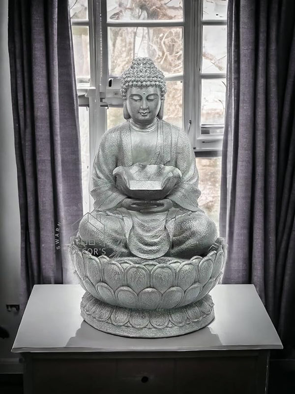 Swarnhouse 4 Feet Large Buddha Fountain, Sitting Pose, Large Big Size Design 2
