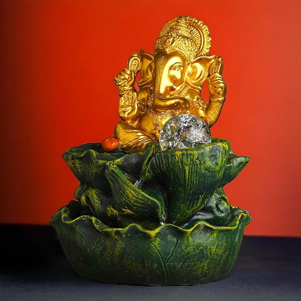 Swarnhouse Polyresin Water Fountain with LED Lights - Indoor/Outdoor Tabletop Decor for Home and Gifts