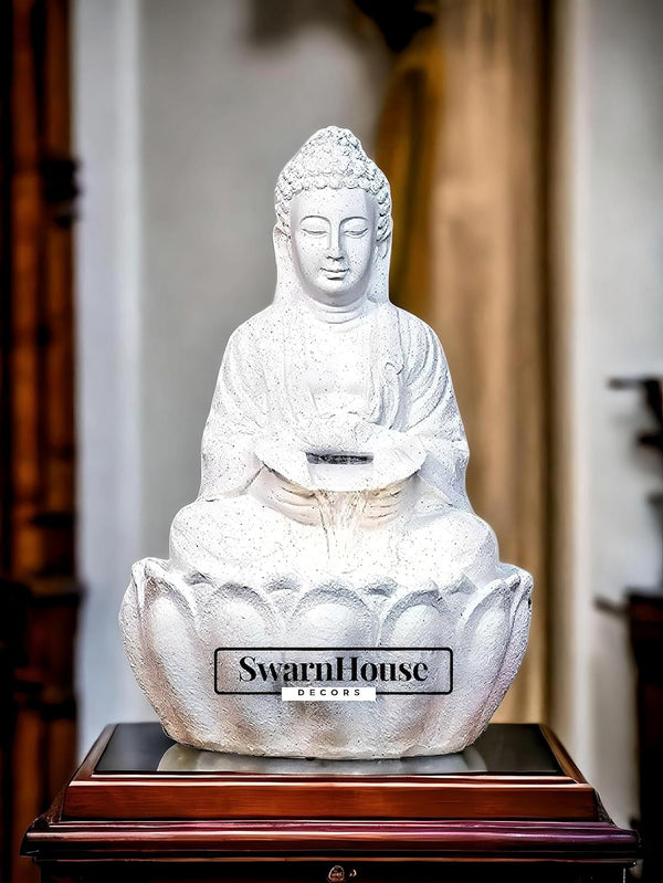 Lotus Buddha Water Fountain Size – 2 Feet