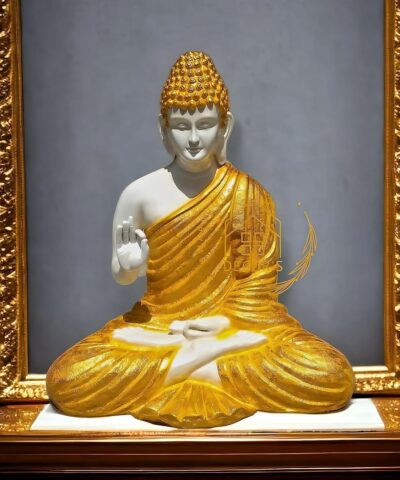 SwarnHouse Blessing Ashirwad Buddha Statue Samadhi Idol Figurine 3 feet Fiber