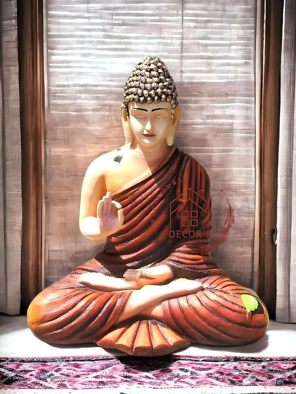 SwarnHouse Blessing Ashirwad Buddha Statue Samadhi Idol Figurine 3 feet Fiber