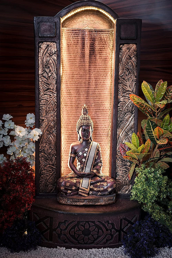 Swarnhouse 4ft Buddha Water Fountain for Home, Office, Garden Decor, Housewarming Item, Home Decor Water Fountain Indoor Article 1