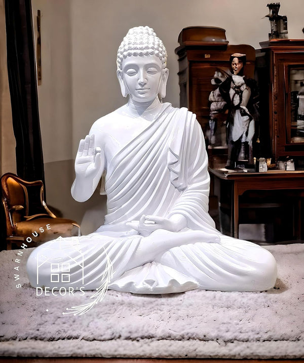 SwarnHouse Beautiful Sitting Buddha Idol Statue for Home & Garden - Big Size 2 Feet (Premium Collection)