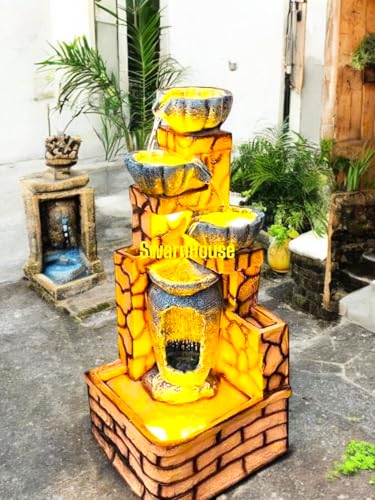 Swarnhouse Bigdiya 3.5 Feet Outdoor & Indore Fountain, Multicolour Large Fountain Design 1