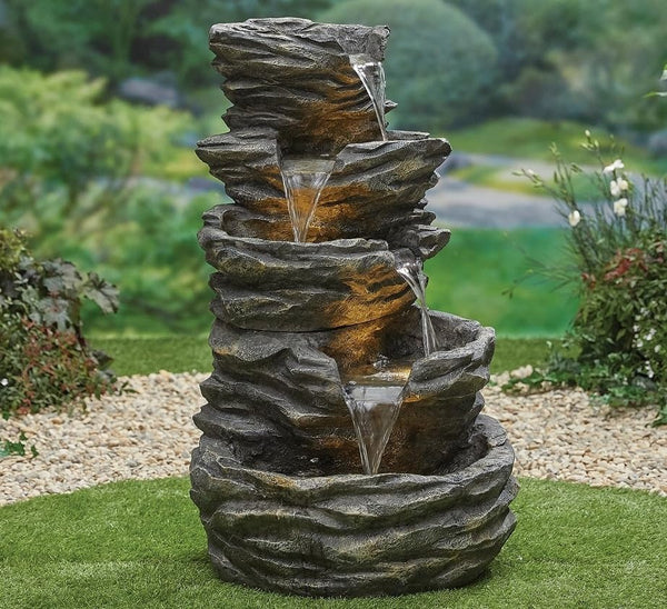 Swarnhouse 3 feet Rock Stone Fountain, Indoor & Outdoor Fountain Large Size