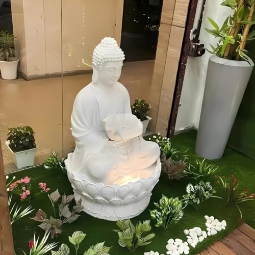 Swarnhouse 4 Feet Large Buddha Fountain, Sitting Pose, Large Big Size Design 7
