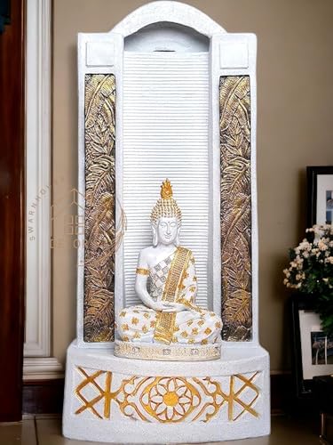 Swarnhouse 4ft Buddha Water Fountain for Home, Office, Garden Decor, Housewarming Item, Home Decor Water Fountain Indoor Article 3