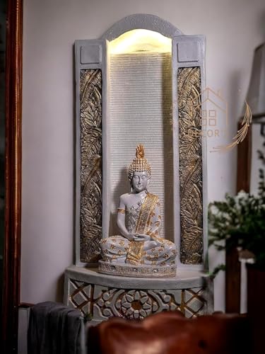 Swarnhouse 4ft Buddha Water Fountain for Home, Office, Garden Decor, Housewarming Item, Home Decor Water Fountain Indoor Article 2
