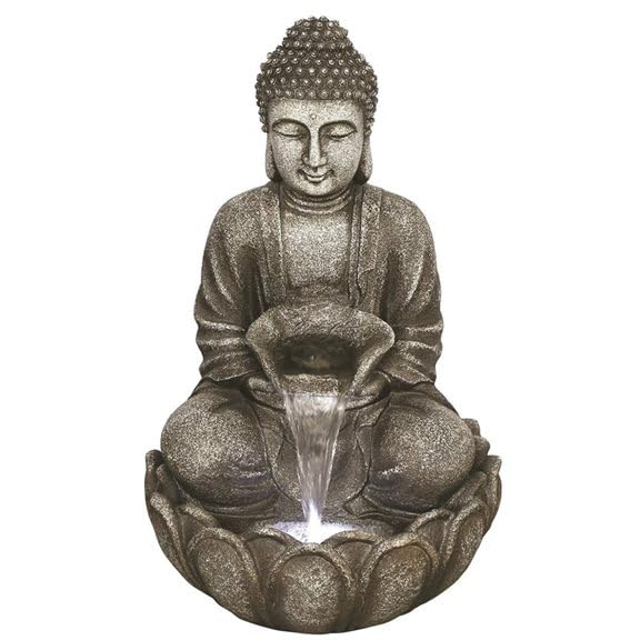 Swarnhouse Decorative Water Fountain with LED Light, 2 Feet, Indoor Tabletop Waterfall for Home Office Garden Article 2