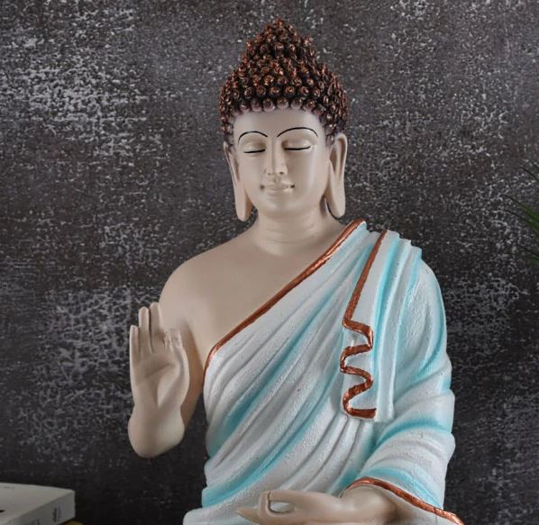 SWARNHOUSE DECORS® HANDCRAFTED DIVINE BUDDHA IDOL ( MULTICOLOR )