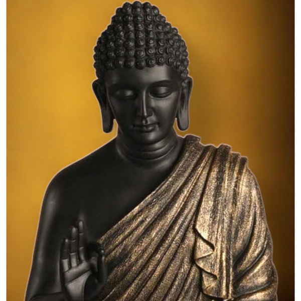 Swarnhouse Beautiful Sitting Buddha Idol Statue for Home & Garden 2 FT – Premium Cooper Color Full Gloss