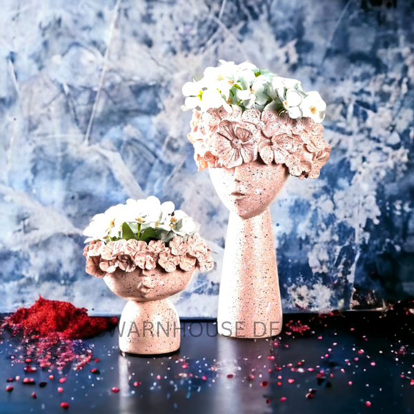 SwarnHouse Decors® Modern Face Planter for Garden Decor, Room Decor, Home Decor, Garden Planters, Planter for Balcony, Gifts, Balcony Decor, Pot, Vase (Set of 2)